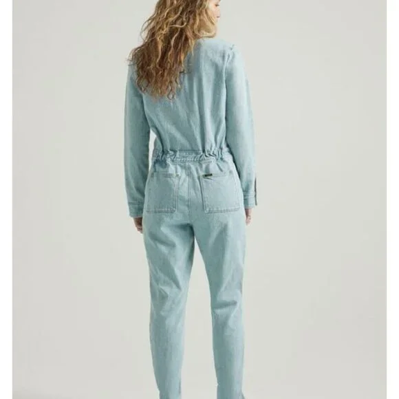 NEW Lee Union Alls Denim Coveralls Utility Jumpsuit Light Wash Sz S - Picture 2 of 16